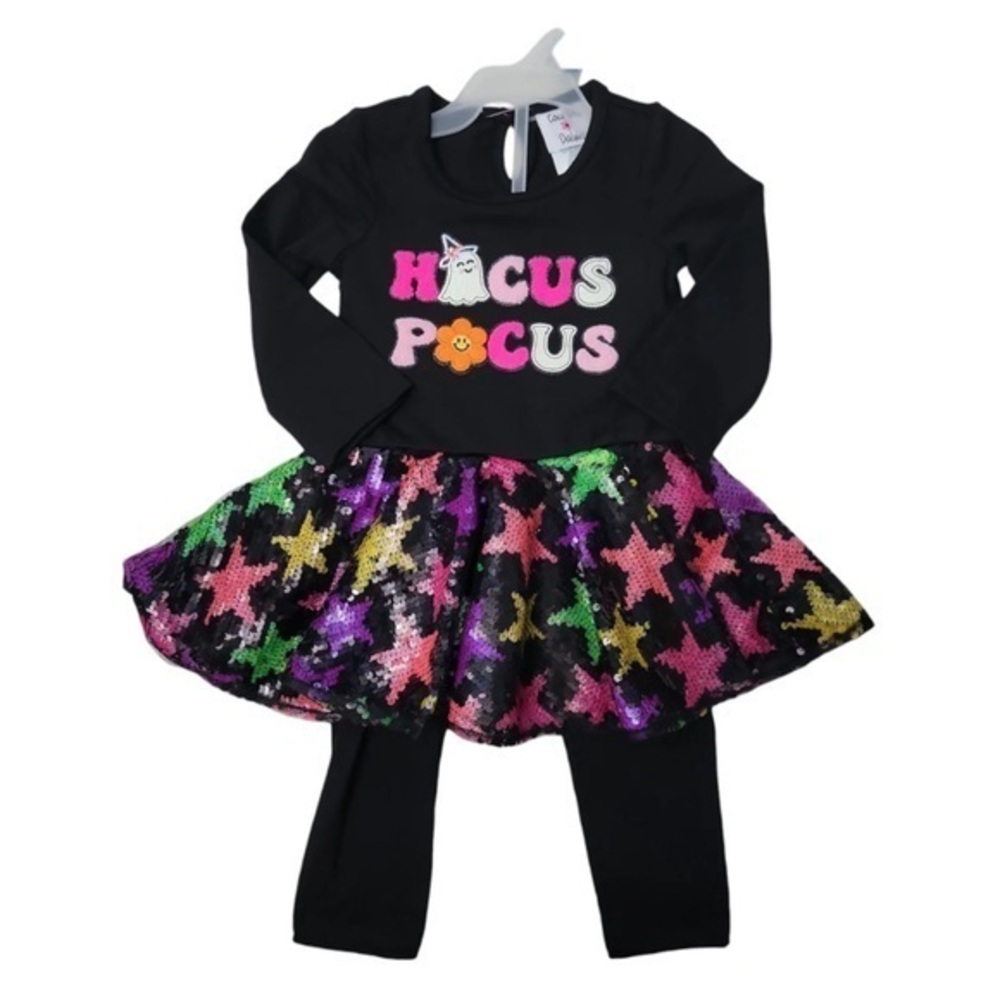COUNTING DAISIES Girls' spooky Halloween dress Hocus Pocus Tutu and Legging set